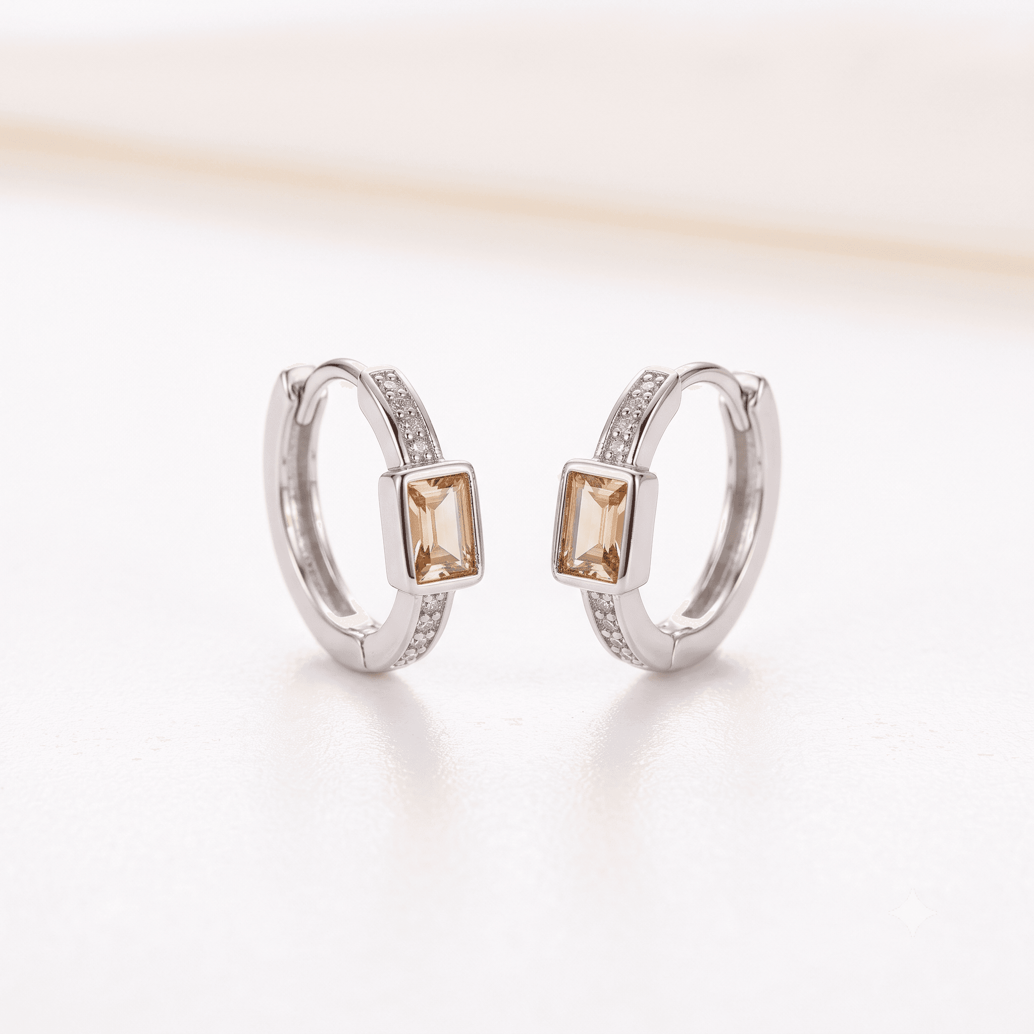 Champagne Citrine Hoop Earrings — product