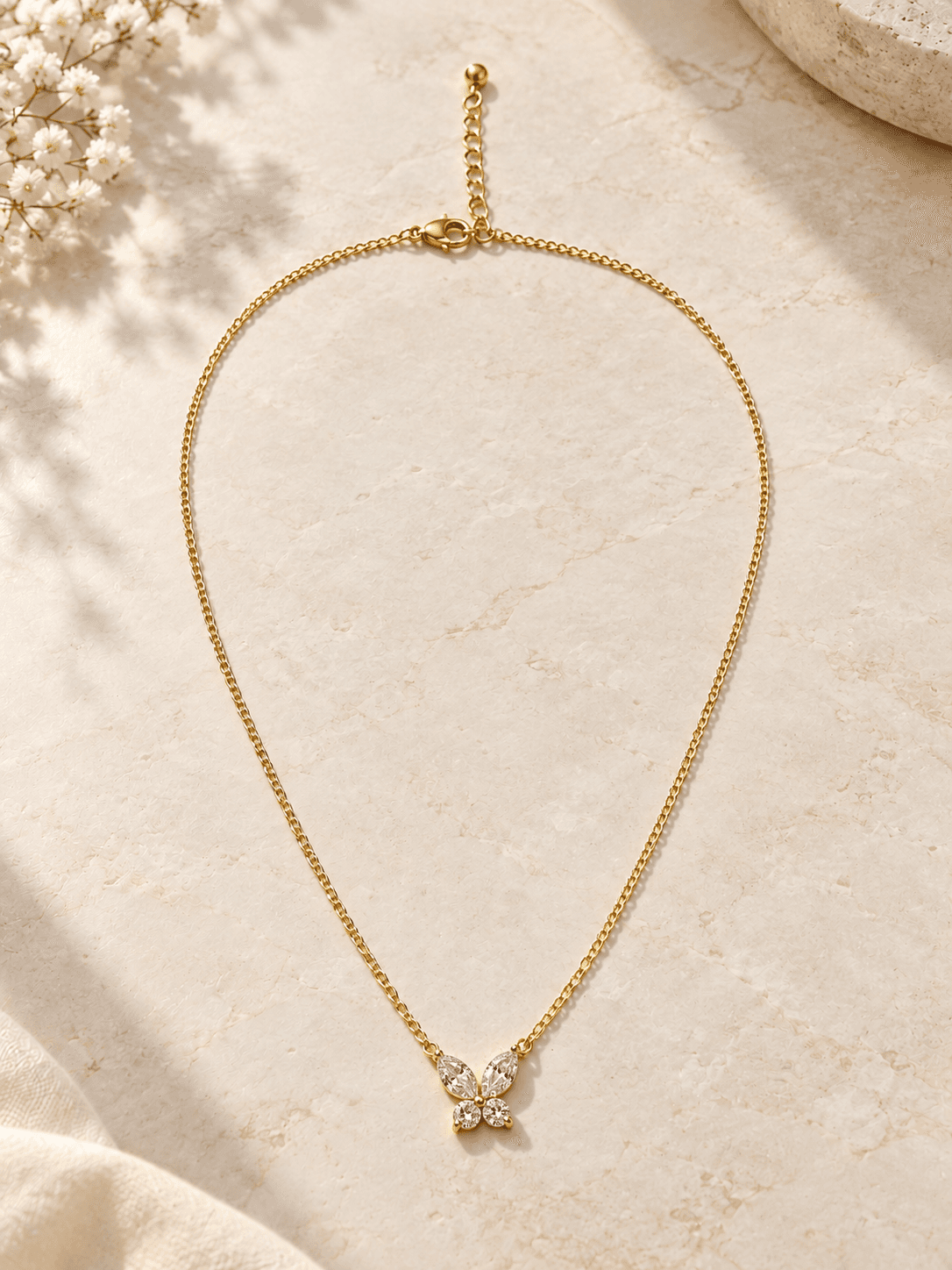 Crystal Butterfly Beaded Necklace — hero