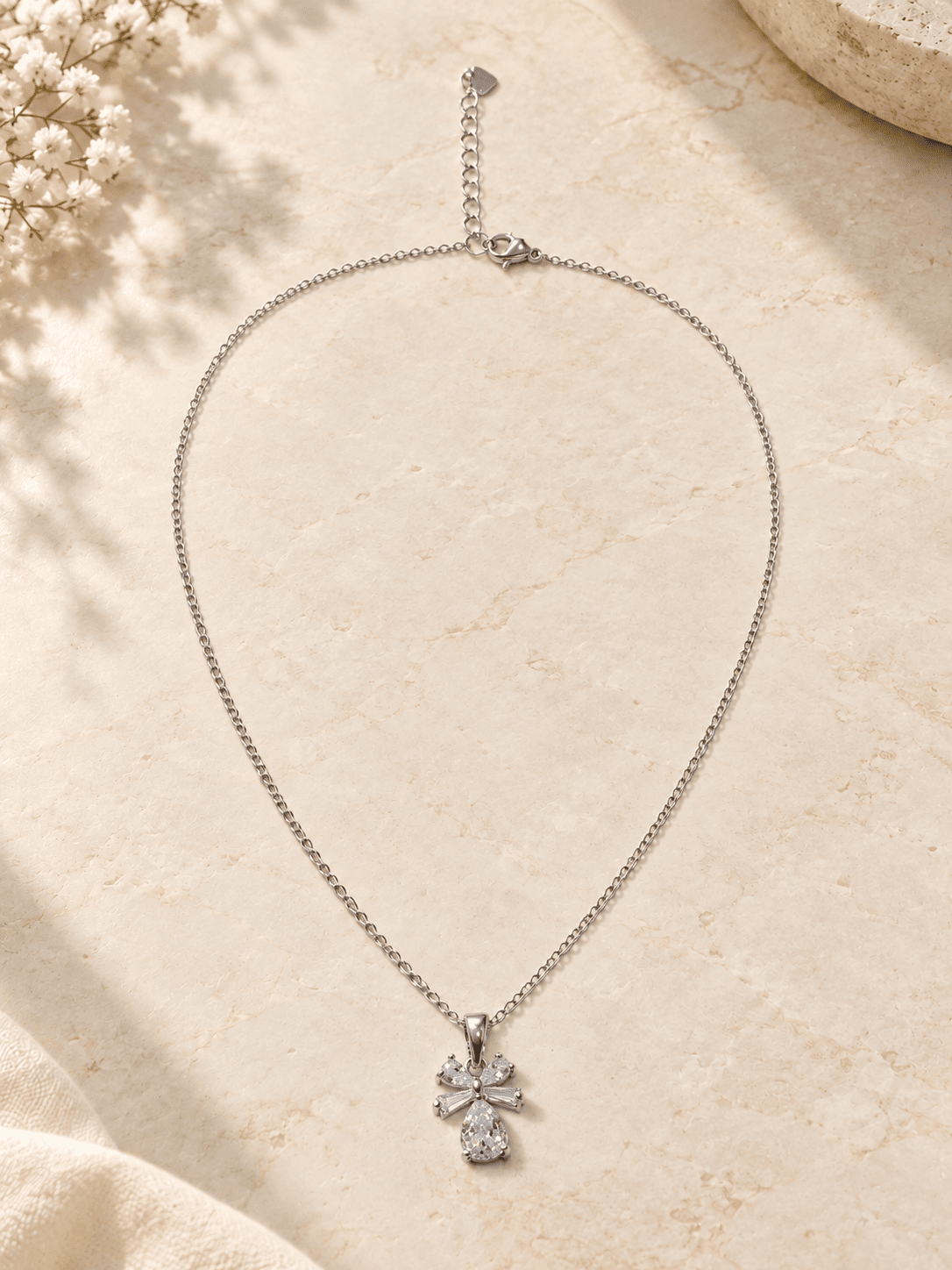 Crystal Floral Pendant Necklace — hero
